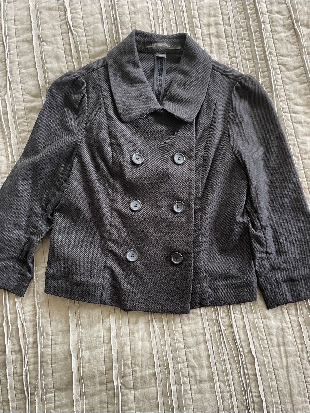 Express Black Double-Breasted Cropped Blazer Jacket